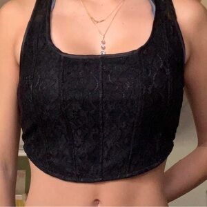 Black Lace Crop Top